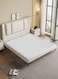 Wooden Twist Italian Minimalism Modernize Leatherette Upholstery Bed for Luxury Bedroom - King / Beige
