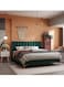 Wooden Twist Greenish Modernize Velvet Upholstery Bed for Luxury Bedroom - Queen / Green