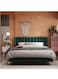 Wooden Twist Greenish Modernize Velvet Upholstery Bed for Luxury Bedroom - Queen / Green