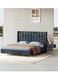 Wooden Twist Idyllic Modernize Velvet Upholstery Bed for Luxury Bedroom - Queen / Grey