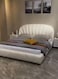 Wooden Twist Grandeur Modernize Boucle Upholstery Bed for Luxury Bedroom - King / Beige