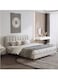 Wooden Twist Button Tufted Modernize Soft Upholstery Bed for Luxury Bedroom - King / Beige