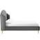Wooden Twist Dana Wingback Velvet Upholstery Bed Elegant Rectangular Design - King / Grey