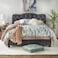 Wooden Twist Tessa Velvet Upholstery Rectangular Bed - King / Grey