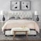 Wooden Twist Tessa Velvet Upholstery Rectangular Bed - King / Grey