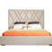 Wooden Twist Eldora Modern Glam Velvet Upholstery Brushed Brass Rectangular King Size Bed - Beige