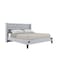 Wooden Twist Upholstered Panel Bed Frame with Diamond Tufted and Nailhead Trim Wingback Headboard - Light Grey