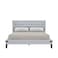 Wooden Twist Upholstered Panel Bed Frame with Diamond Tufted and Nailhead Trim Wingback Headboard - Light Grey