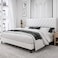Wooden Twist Modern Platform Queen Size Bed - White