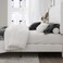 Wooden Twist Modern Platform Queen Size Bed - White