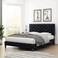 Wooden Twist Modern Upholstered Platform Queen Size Bed - Black