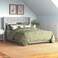 Wooden Twist Modern Grey Faux Leatherette Standard Queen Size Bed - Grey