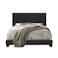Wooden Twist Modern Black Velvet Standard Queen Size Bed - Black