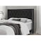 Wooden Twist Modern Black Velvet Standard Queen Size Bed - Black