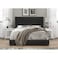 Wooden Twist Modern Black Velvet Standard Queen Size Bed - Black