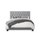Wooden Twist Modern Silver Grey Velvet Standard Queen Size Bed - Grey