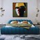 Wooden Twist Syrux Bubble Design Modern Cloud Bed In Soft Boucle Fabric - Blue / Queen (160 x 200 cm)