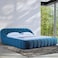 Wooden Twist Syrux Bubble Design Modern Cloud Bed In Soft Boucle Fabric - Blue / Queen (160 x 200 cm)
