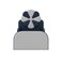Wooden Twist Blue &amp; Grey Kids Flower Bed Modern Bed with Safety Sides In Soft Fabric - 190 x 120 cm