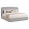 Wooden Twist Grey Calmora Luxury Bed Minimal Modern Upholstered Bed with Padded Headboard - Queen (160 x 200 cm)