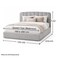 Wooden Twist Grey Calmora Luxury Bed Minimal Modern Upholstered Bed with Padded Headboard - Queen (160 x 200 cm)