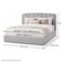 Wooden Twist Grey Calmora Luxury Bed Minimal Modern Upholstered Bed with Padded Headboard - King (180 x 200 cm)