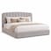 Wooden Twist Grey Calmora Luxury Bed Minimal Modern Upholstered Bed with Padded Headboard - Super King (200 x 200 cm)