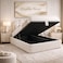 Wooden Twist Cloudora Luxury Full Upholstered Boucl&eacute; Storage Bed with Hydraulic Lift Modern Designer Bed with Deep Storage &amp; Padded Headboard - Queen (160 x 200 cm)