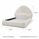 Wooden Twist Amara Shell Luxe Off White Boucle Upholstered Bed with Scallop Headboard Design - Queen (160 x 200cm)