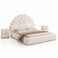 Wooden Twist Amara Shell Luxe Off White Boucle Upholstered Bed with Scallop Headboard Design - Super King (200 x 200cm)
