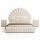 Wooden Twist Amara Shell Luxe Off White Boucle Upholstered Bed with Scallop Headboard Design - Super King (200 x 200cm)