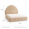 Wooden Twist Amara Shell Luxe Beige Velvet Upholstered Bed with Scallop Headboard Design - King (180 x 200cm)