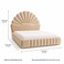 Wooden Twist Amara Shell Luxe Beige Velvet Upholstered Bed with Scallop Headboard Design - King (180 x 200cm) with 2 Bedside Table