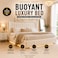 Wooden Twist Buoyant Floating Wingback Velvet Upholstered Luxury Bed with Ambient LED Light in Soft Beige Finish - Queen (160 x 200cm)