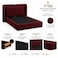 Wooden Twist Aurelia Luxe Wingback Velvet Upholstered Platform Bed with Curved Headboard - Queen (160 x 200cm)