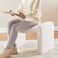 Wooden Twist Welcova Modern Stylish Design Vanity Entryway Ottoman Footrest with Padded Seat for Living Room, Bedroom - White