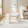 Wooden Twist Welcova Modern Stylish Design Vanity Entryway Ottoman Footrest with Padded Seat for Living Room, Bedroom - White