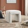 Wooden Twist Glamorix Modern Boucle Vanity Entryway Ottoman Footrest - White