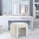 Wooden Twist Glamorix Modern Boucle Vanity Entryway Ottoman Footrest - White