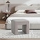 Wooden Twist Glamorix Modern Boucle Vanity Entryway Ottoman Footrest - Grey
