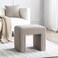 Wooden Twist Glamorix Modern Boucle Vanity Entryway Ottoman Footrest - Grey