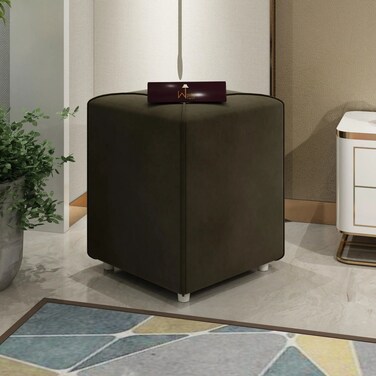 Wooden Twist Stool for Living Room Soft Fabric Comfortable Cushion Ottoman Stool (Brown) - Brown