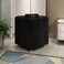 Wooden Twist Stool for Living Room Soft Fabric Comfortable Cushion Ottoman Stool (Black) - Black