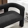 Wooden Twist Effie Entryway Curved Soft Boucle Modern Loveseat Bench - Black