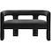Wooden Twist Effie Entryway Curved Soft Boucle Modern Loveseat Bench - Black