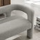 Wooden Twist Effie Entryway Curved Soft Boucle Modern Loveseat Bench - Grey