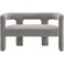 Wooden Twist Effie Entryway Curved Soft Boucle Modern Loveseat Bench - Grey
