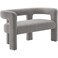 Wooden Twist Effie Entryway Curved Soft Boucle Modern Loveseat Bench - Grey