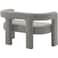 Wooden Twist Effie Entryway Curved Soft Boucle Modern Loveseat Bench - Grey
