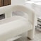 Wooden Twist Effie Entryway Curved Soft Boucle Modern Loveseat Bench - Ivory